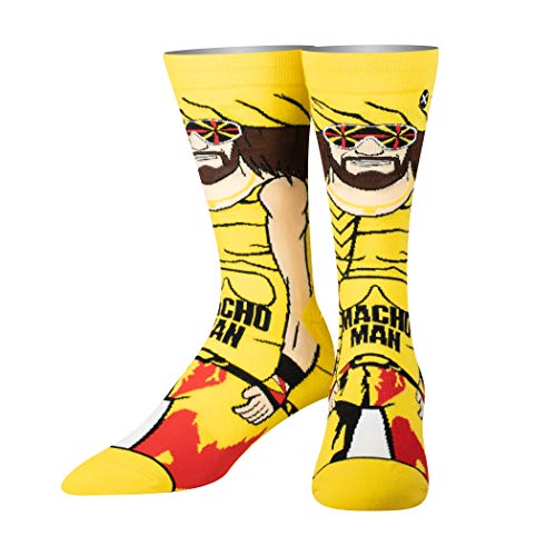 Odd Sox, WWE Wrestling Legends, Macho Man Randy Savage Wrestler, Novelty Crew Socks for Men