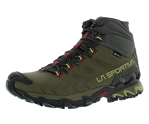 La Sportiva Mens Ultra Raptor II Mid Leather GTX Hiking Boots, Ivy/Tango, 10