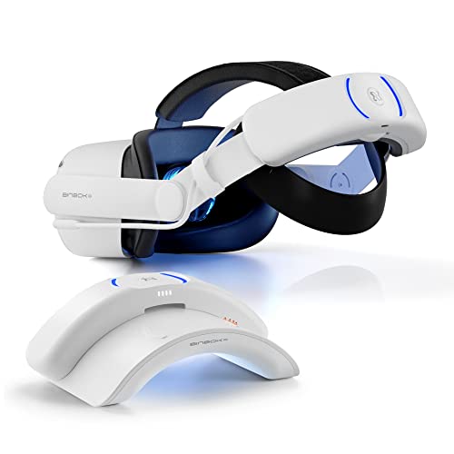 Head Strap with Magnetic Battery Pack for Quest 2, Dual Replaceable Battery Combo(2x8000mAh) with Magnetic Charging Dock, Adjustable Design Elite Strap VR Accessories (Battery Strap for Quest 2)
