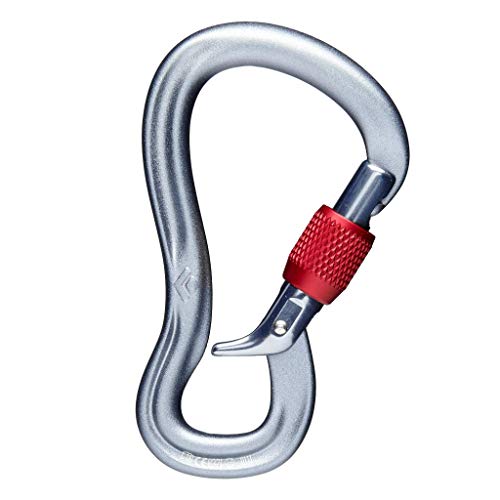 Black Diamond Gridlock Screwgate Locking Carabiner, Black/Red, One Size