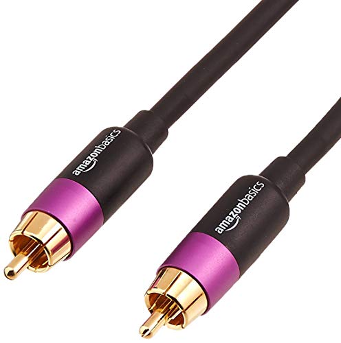 Amazon Basics RCA Audio Cable for Stereo Speaker or Subwoofer with Gold-Plated Plugs, 35 Foot, Black