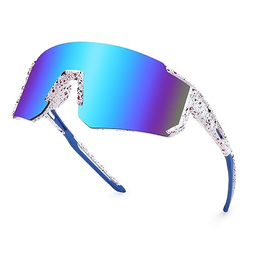 WANWAN Youth Teens Sunglasses, Kids Sunglasses Baseball Sports Cycling Glasses Softball Visor Shades Unisex Adult Teens 7-14