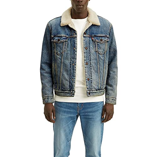 Levi's Men's Sherpa Trucker Jacket (Also Available in Big & Tall), Mustard, XXL