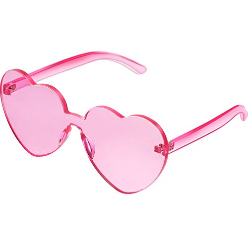 Maxdot Heart Shape Sunglasses Rimless Transparent Heart Glasses Colorful Party Favors