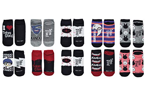 Tokyo Ghoul Socks Cosplay (10 Pair) - (Women) Tokyo Ghoul Gifts Merchandise Low Cut Socks - Fits Shoe Size: 4-10 (Ladies)