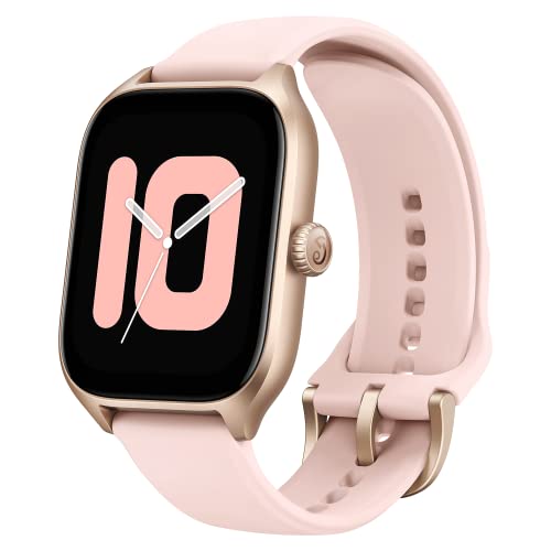 Amazfit GTS 4 Smart Watch 43mm for Women, Alexa Built-In, GPS, Bluetooth Calls & Text, 8-Day Battery Life, Heart Rate & SpO2 & Sleep Tracking, AI Fitness App & Sports Coach-Pink