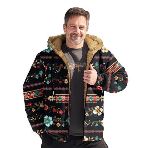 Mens Coats Winter Mens Western Wear Lined Flannel Jacket for Men Mens Jacket Mens Winter Coats with Hood Men Winter Coat Mens Sherpa Lined Hoodie Parka Jacket Men Leather Coat Men（5-Vermilion,X-Large）