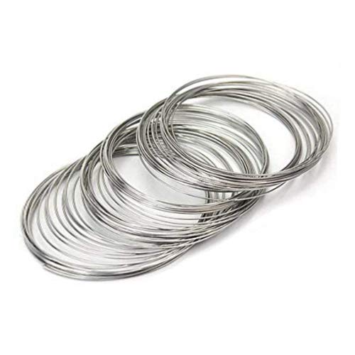 Coolrunner 100-200 Loop Jewelry Wire, Memory Beading Alloy Wire Cuff Bangle Bracelet Jewelry Findings for Wire Wrap Arts & Crafts Making Supplies(23 Gauge) (100)