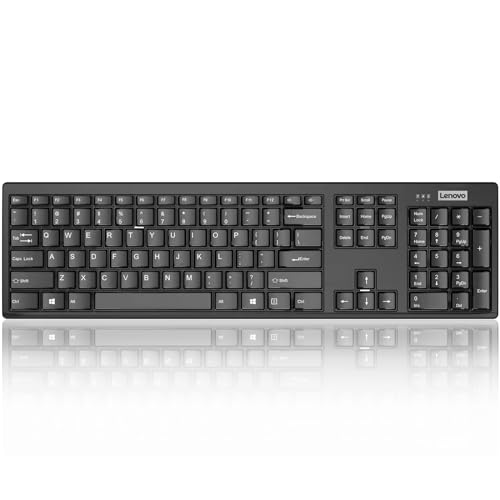 Lenovo – Wireless Compact Keyboard– 100 Cordless Keyboard for PC, Laptop with Windows – Cordless Connection – Silent Key Clicks, Black