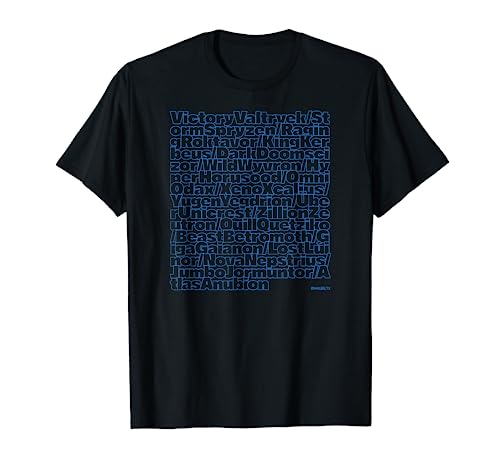 BEYBLADE BURST BEY NAMES ENGLISH BLUE TEXT T-Shirt