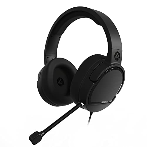 4Gamers Panther Over-Ear Gaming Headset Compatible with PS4/PS5, Xbox, Switch, PC with Flexible Mic, 3.5mm Jack, 1.5m Cable- Lightweight, Comfortable and Durable