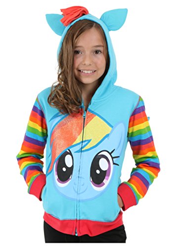 My Little Pony Little Girls Zip-up Hoodie, Rainbow Dash, Small (4)