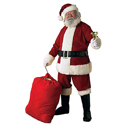 Rubie's mens Deluxe Ultra Velvet Santa Suit Adult Sized Costumes, Red/White, Standard US