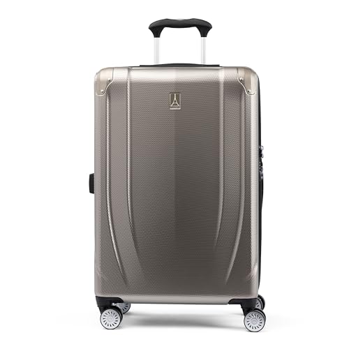 Travelpro Pathways 3 Hardside Expandable Luggage, 8 Spinner Wheels, Lightweight Hard Shell Suitcase, Checked Medium 25 Inch, Champagne
