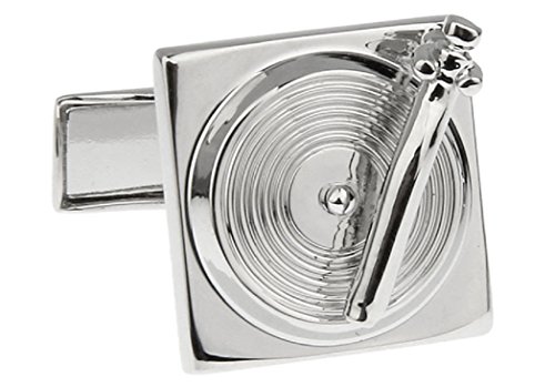 MRCUFF Turntable Record Player DJ Music Pair Cufflinks in a Presentation Gift Box & Polishing Cloth