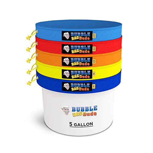 BUBBLEBAGDUDE Bubble Bag 5 Gallon 5 Bags Set - Filter Bags for Herbal Extraction Durable Straining Filtering System - Coffee, Beer Brewing and Essential Oils