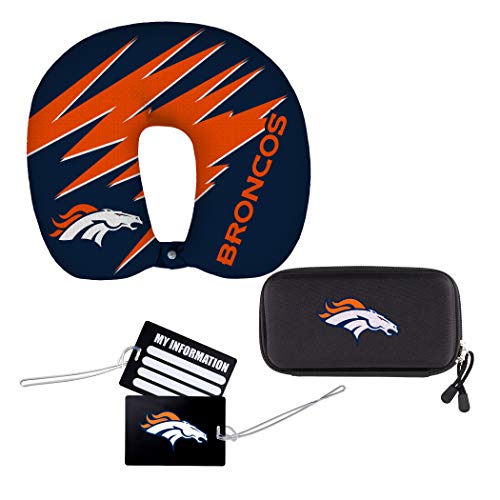 NFL Denver Broncos 4-Piece Travel Set, 13' x 3' x 12'