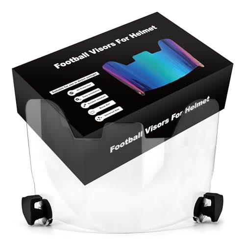 KUBQLIG Football Visor, 2024 Clear Football Visor, Universal Football Visors Fits Youth & Adult, Football and Lacrosse Helmet Eye-Shield