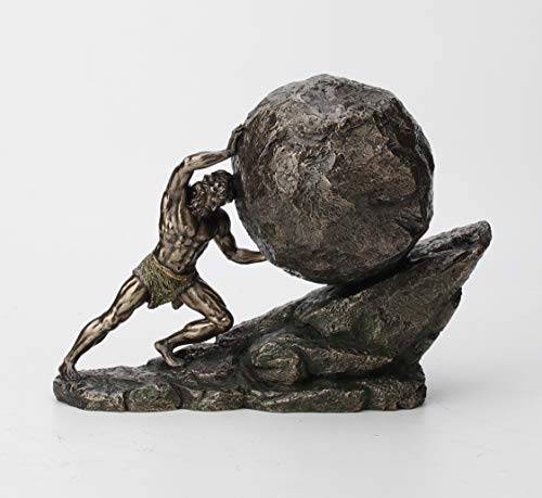 Veronese Design 8 1/8 Inch Sisyphus and The Eternal Boulder Cold Cast Resin Bronze Finish Statue Home Decor