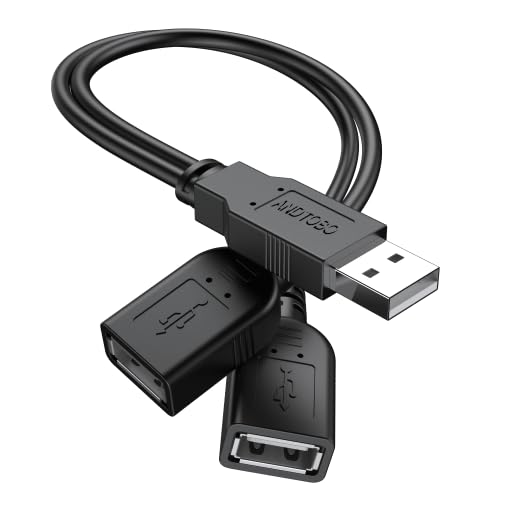ANDTOBO 【2023 Upgraded】 USB 2.0 A Male to 2 Dual USB Female Jack Y Splitter Hub Power Cord Extension Adapter Cable