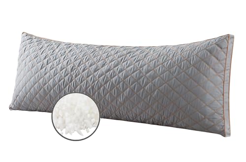 WhatsBedding Memory Foam Body Pillow for Adults, Long Body Pillow for Sleeping, Full Body Pillow for Bed - Dark Grey