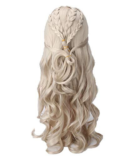 COSJP Thrones Daenerys Targaryen Cosplay Wig Khaleesi, Blonde, Size One Size