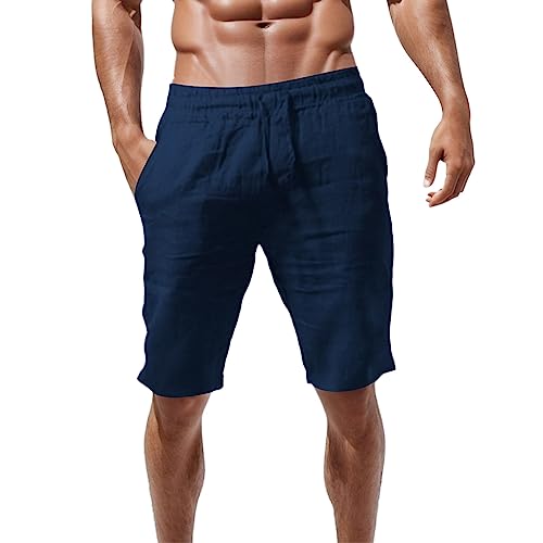 Generic Mens Shorts Plus Size Cargo Shorts Elastic Waisted Workout Shorts Drawstring Summer Beach Shorts Athletic Shorts with Pockets