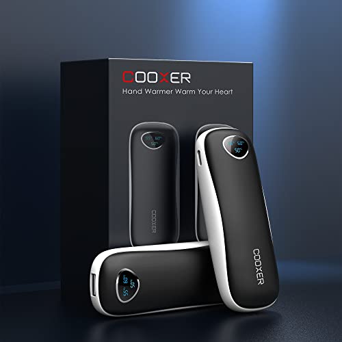 Hand Warmers Rechargeable, COOXER 2 Pack 5000mAh Portable Pocket Electric Hand Warmers, Emergency USB Power Bank for Outdoors, Camping, Warm Gift for Raynauds