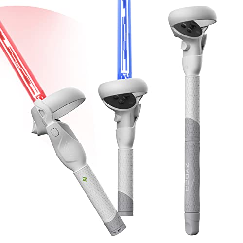 ZYBER Controller Extensions for Meta Quest 2 Accessories for Gorilla Tag Long Arms Sticks Beat Saber Handles Supernatural, VR Golf Club Attachment Extenders for Oculus Quest 2 VR Game Grey