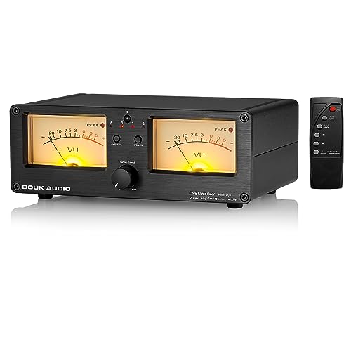 Douk Audio VU3 Dual Analog VU Meter, 2-Way Amplifier/Speaker Switch, Audio Switcher Box with DB Panel Display