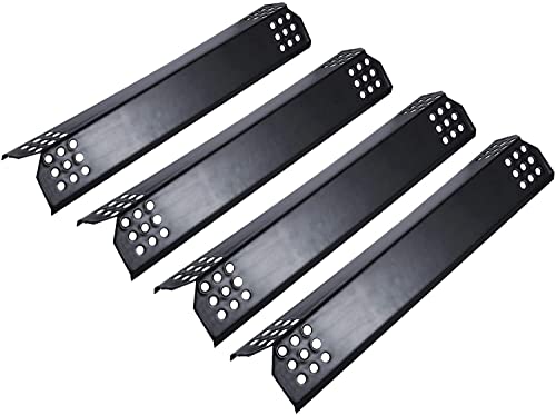 Unicook Porcelain Grill Heat Plate 14.56' L, Gas Grill Replacement Parts, 4 Pack Grill Heat Shield Tents, Grill Burner Cover, Flavorizer Bars, Flame Tamer for BBQ Gas Grill