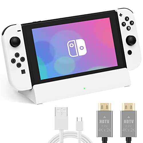 RuntoGOL TV Docking Station for Switch,Portable Switch OLED Charger Stand Support 4K HDMI Output, Replacement for Official Nintendo Switch Base,Switch Dock with Type-C and HDMI Cable