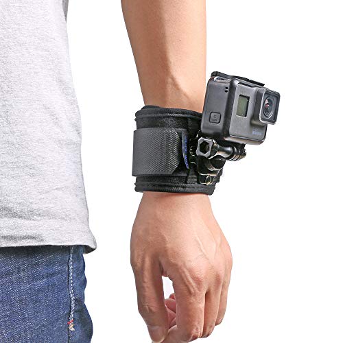SUREWO Wrist Strap Mount Compatible with GoPro Hero 12/11/10/9/8/7//6/5 Black,DJI Osmo Action 4/3,Insta 360 ONE R,AKASO/Campark and More