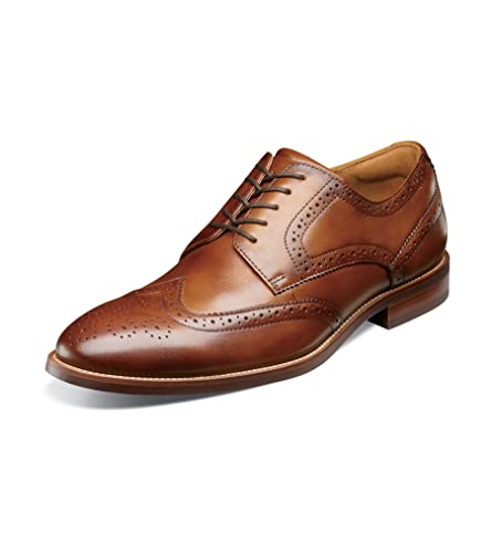Florsheim Men's Rubano Wingtip Oxford, Cognac, 9.5