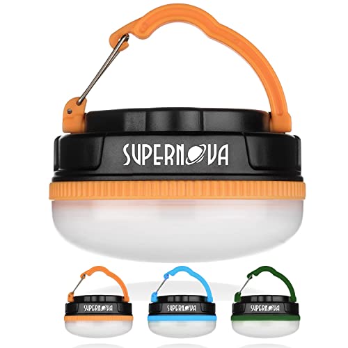 Supernova Halo 150 Tent Light & Camping Lantern, Versatile Hanging Lantern & Camping Light for Backpacking Gear, Emergency Kits, Hurricanes, Storms & Power Outages (Orange, Batteries Included)
