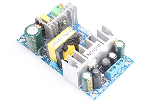 NOYITO AC to DC Isolated Power Supply Module DC 24V 4A 5V 1A Dual Output Power AC 120V (90-256V) 50-60Hz to 24V 5V 120W Industrial Power Module (Dual Output 24V 4A, 5V 1A, Blue)