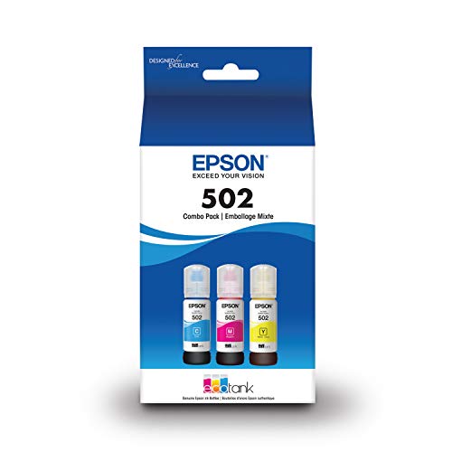 EPSON 502 EcoTank Ink Ultra-high Capacity Bottle Color Combo Pack Works with ET-2750, ET-2760, ET-2850, ET-3750, ET-3760, ET-3850, ET-4850, and other select EcoTank models
