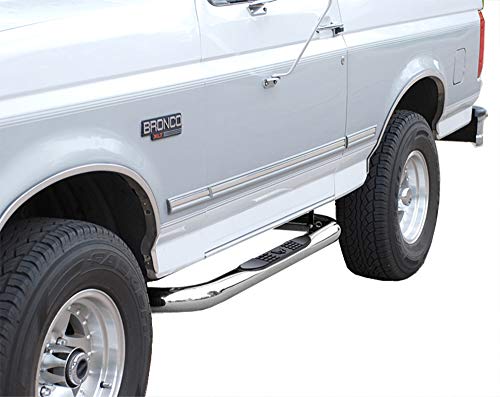 MaxMate 3' Nerf Bars Compatible with 1980-1996 Ford Bronco/F-Series Pickup (1997 HD) Reg Cab | WB2F37207 | Side Step Rails Running Boards