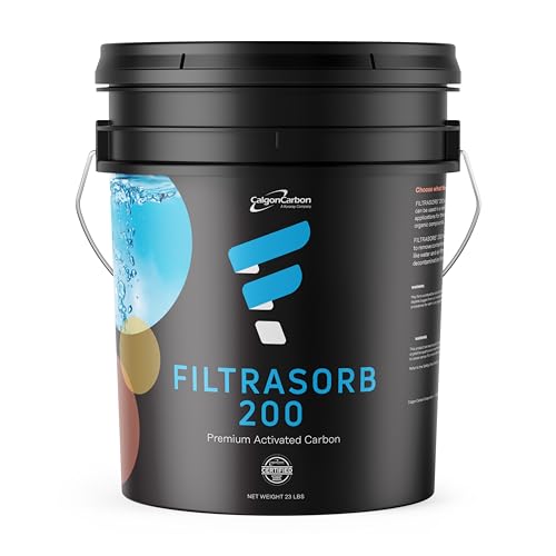 CalgonCarbon FILTRASORB 200 Certified Granulated High Performance Activated Carbon for Water/Air Filter Refill, 23 lb Approx. - Made in The USA – Certified Calgon Carbon Product