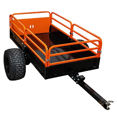 MOTOALLIANCE Impact Implements ATV/UTV Utility Cart Cargo Trailer - 1500lb Capacity Tilt Bed & Foot-Release Dump Cart for Garden Lawn Tractor