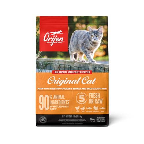 ORIJEN Original Cat, Grain Free Dry Cat Food for All Life Stages, With WholePrey Ingredients, 4lb
