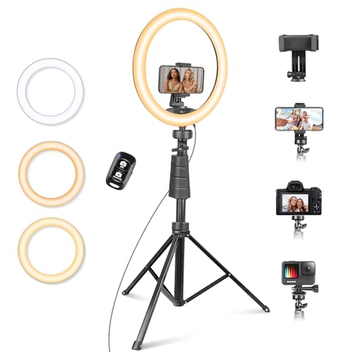 Eicaus 12' Ring Light with Tripod Stand and Phone Holder,Selfie LED Lighting with 62' Phone and Stand,Circle Ringlight for Photography,TIK Tok and YouTube,Compatible with iPhone, Android and Cameras