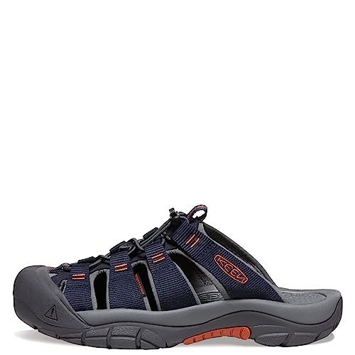 KEEN Men's Newport Closed Toe Slip On Slide Sandals, Sky Captain/Bombay Brown, 10