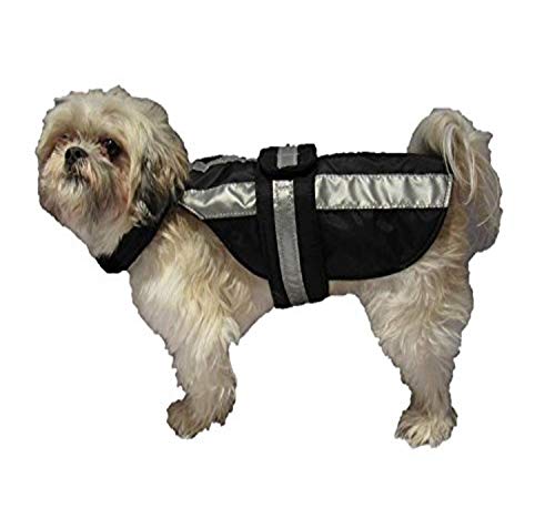SMALL BLACK DOG HEAVY NYLON COAT