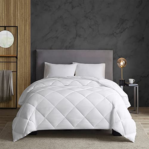 Sleep Philosophy Thinsulate Fibers 3M Scotchgard Moisture Wicking Down Alternative Comforter with 300TC Cotton Sateen Cover, King, White