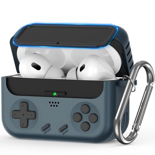 [with Anti-Fall Lock] Inesore AirPods Pro 2nd/1st Generation Case Cover,Classic Handheld Game Console Design Case Sturdy TPU Protective for Apple AirPods Pro 2nd/1st Case 2019/2022/2023(Black)