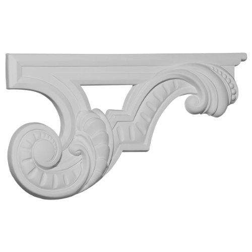 Ekena Millwork SB12X06SC-R Scroll, Right Stair Brackets, 12 3/8'W x 6 5/8'H x 3/4'D, Primed