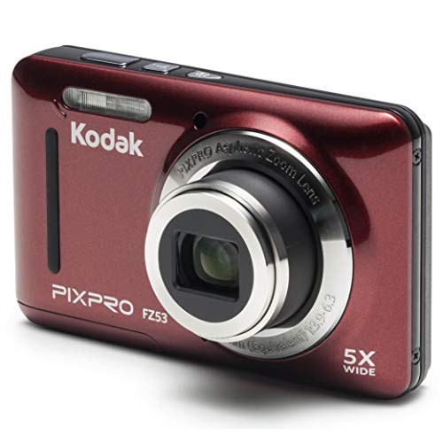Kodak PIXPRO Friendly Zoom FZ53-RD 16MP Digital Camera with 5X Optical Zoom and 2.7' LCD Screen (Red)