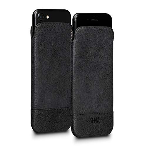 Sena Ultraslim Heritage Thin Tumbled Leather Pouch Sleeve iPhone 6, 7, 8 - Black