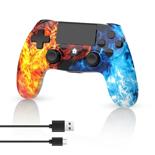 Bhqrjmv Wireless Game Controller for PS4, Remote Gamepad Joystick Compatible with PlayStation 4/Pro/Slim with Dual Vibration/Motion Sensor/Audio Function/Touch Pad/Mini LED Indicator/ 600mAh Battery